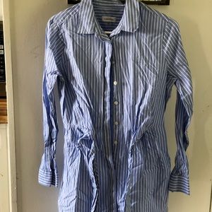 Women’s blue and white Calvin Klein dress